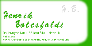 henrik bolcsfoldi business card